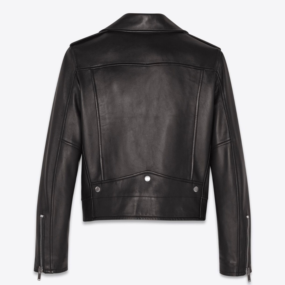 YSL MOTORCYCLE JACKET IN PLUNGED LAMBSKIN